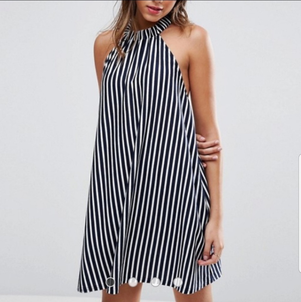 ASOS Striped halter mini